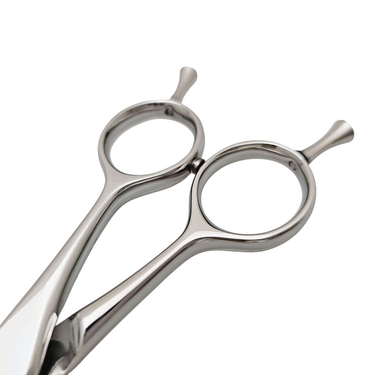 Silver hair scissors handle part on a white background