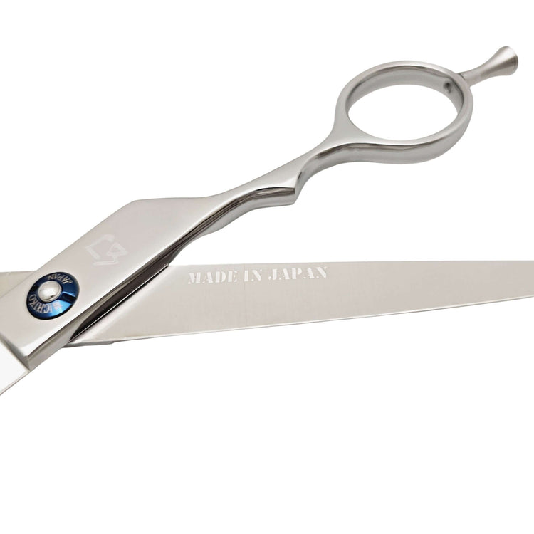 Hair shears with 'Made in Japan' text on a white background