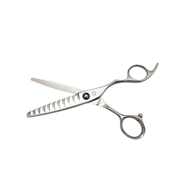 Hair cutting scissors on a white background