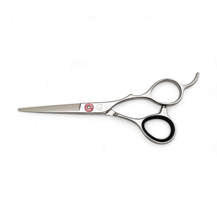 Professional Japanese hair cutting shears made from high carbon stainless steel with ergonomic design.
