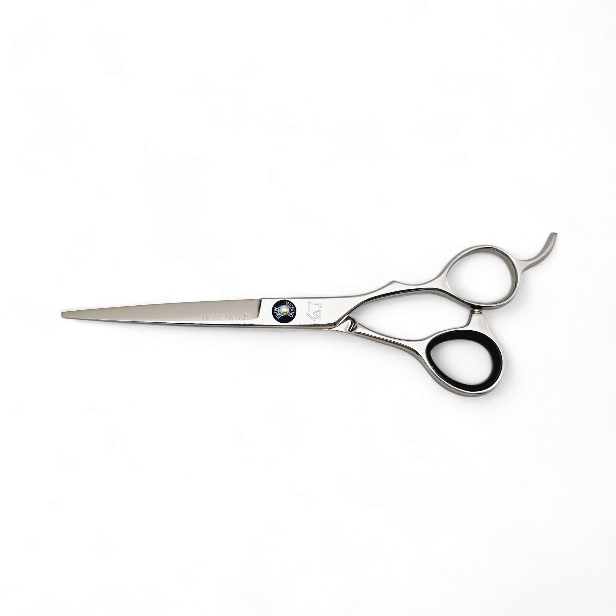Professional Japanese hair cutting shears with ergonomic design and high carbon stainless steel blades.