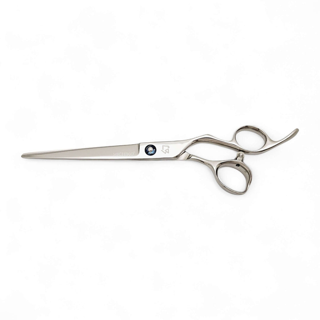 Professional Japanese hair cutting shears from KM Series, featuring a sleek design and premium Cobalt Alloy.