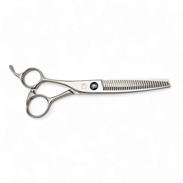 Hair thinning scissors on a white background