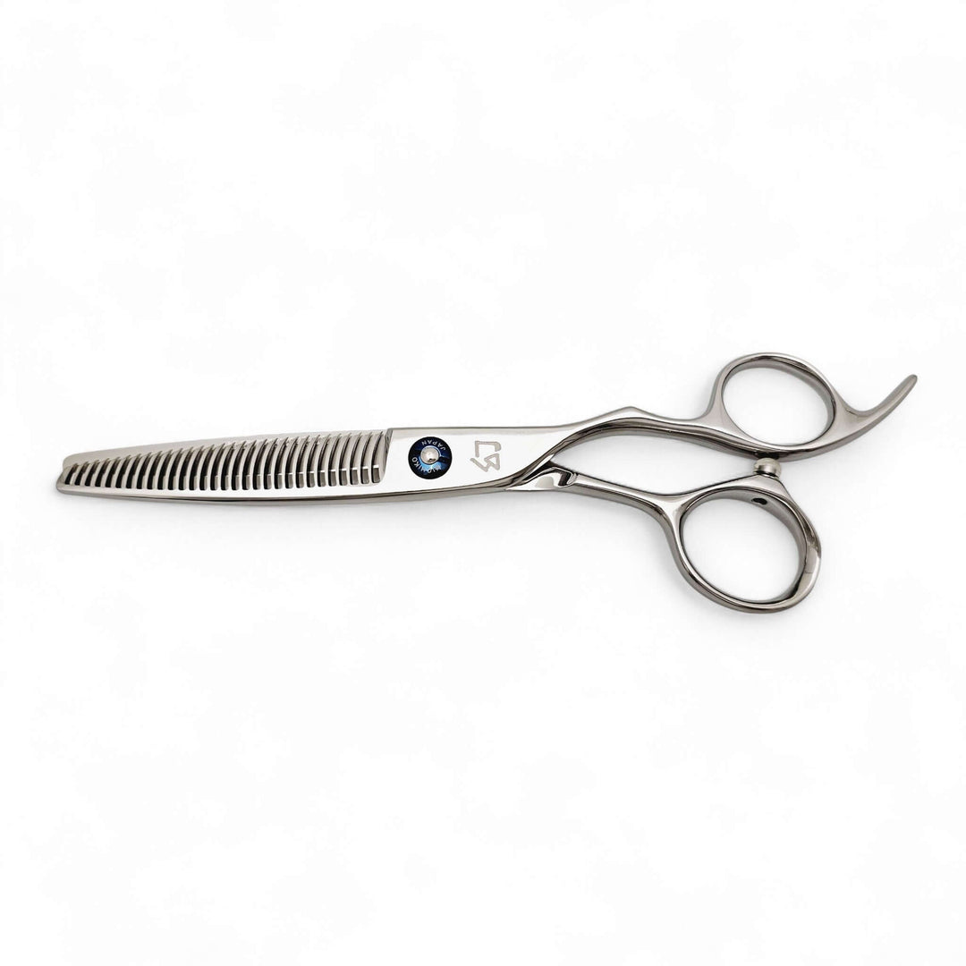 Hair thinning scissors on a white background