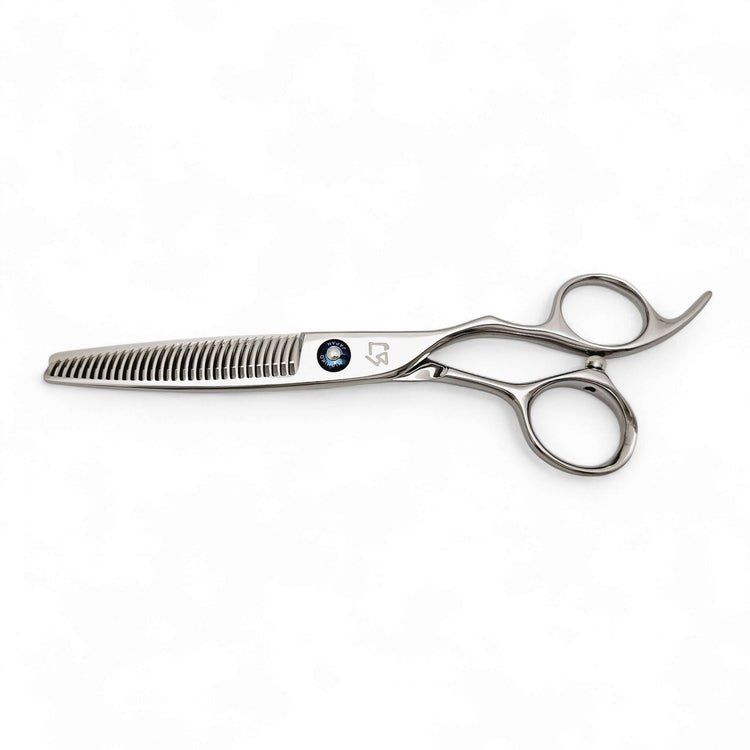 Hair thinning scissors on a white background