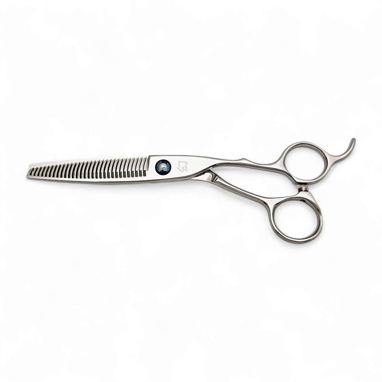Hair thinning scissors on a white background