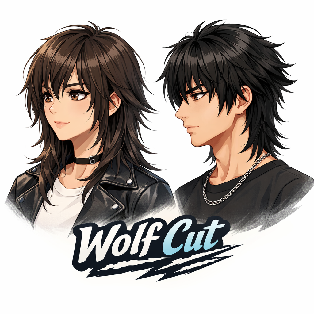 Wolf cut hairstyle guide using affordable authentic Japanese cutting, thinning, and texturizing shears