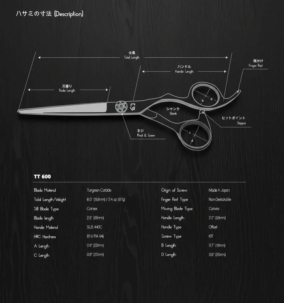 TT 600 Tungsten Barber Shears