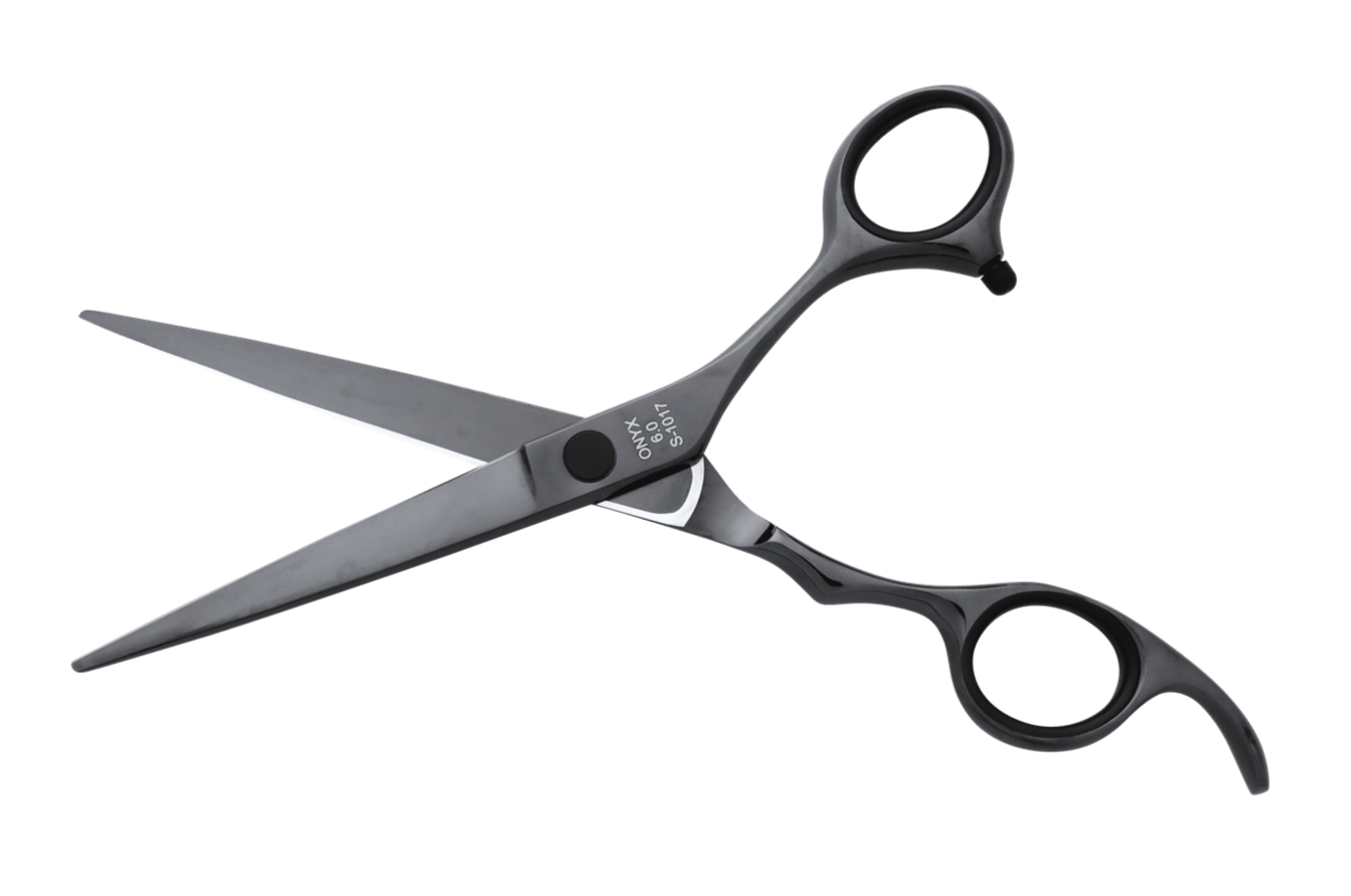 Black Hair Cutting Scissors ONYX 6.0 Barber Shears