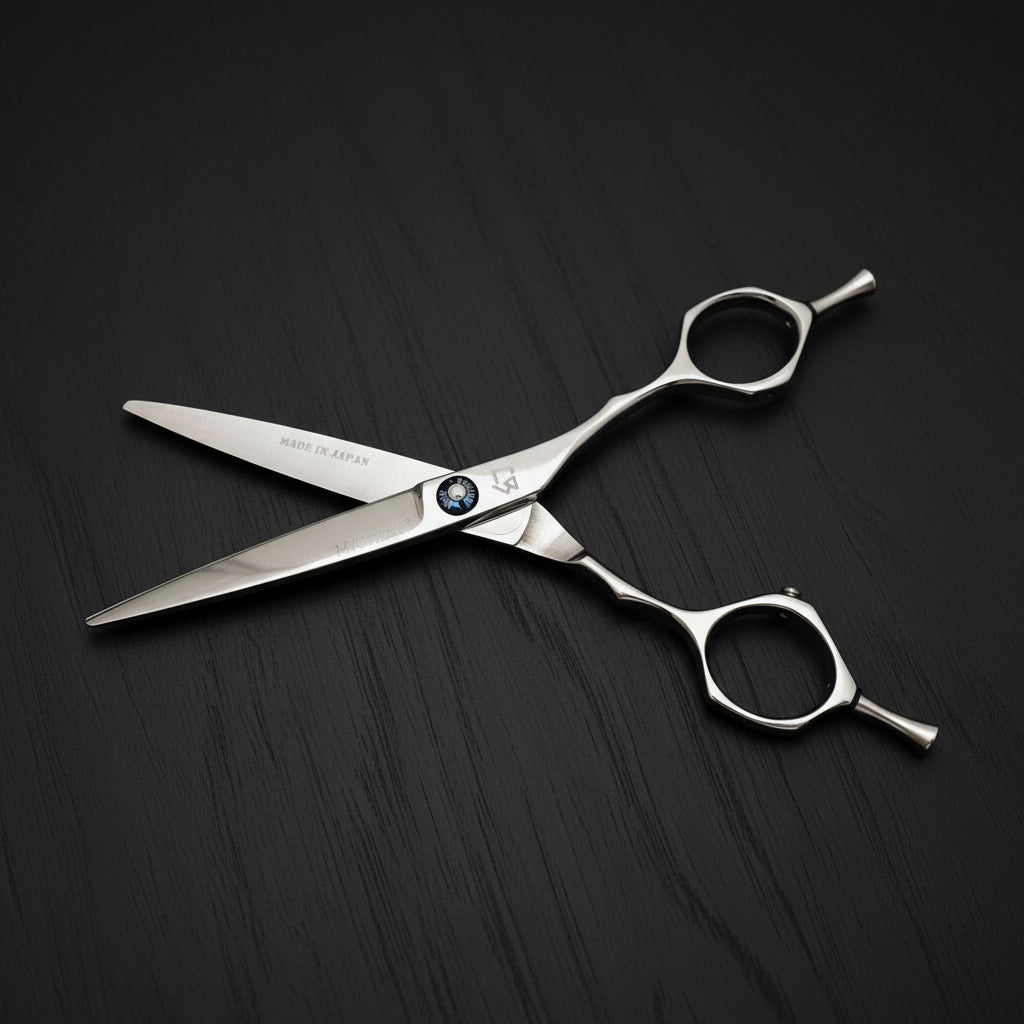 Hair cutting shears on a white background