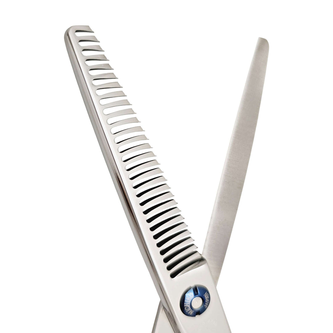 Hair thinning shears on a white background