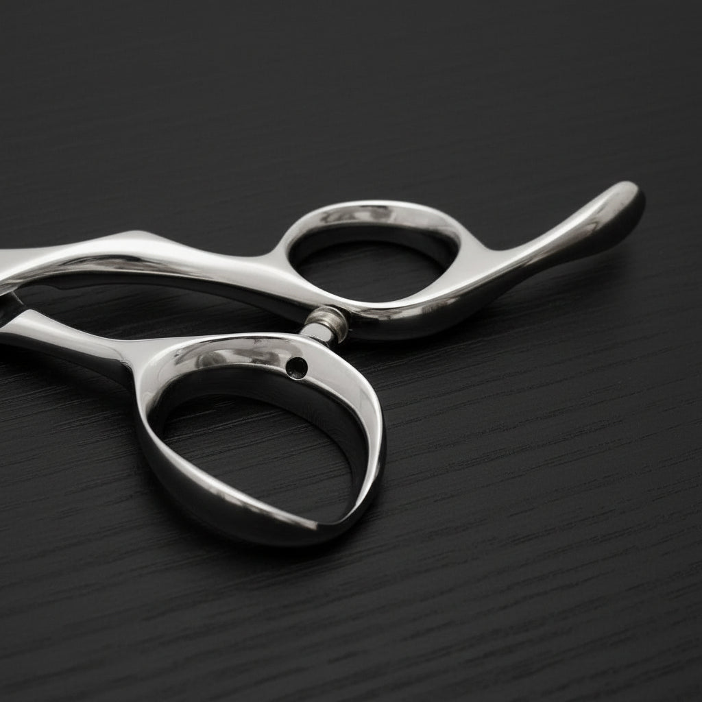 Professional Japanese Barber Shears featuring a sleek design and ergonomic handle.