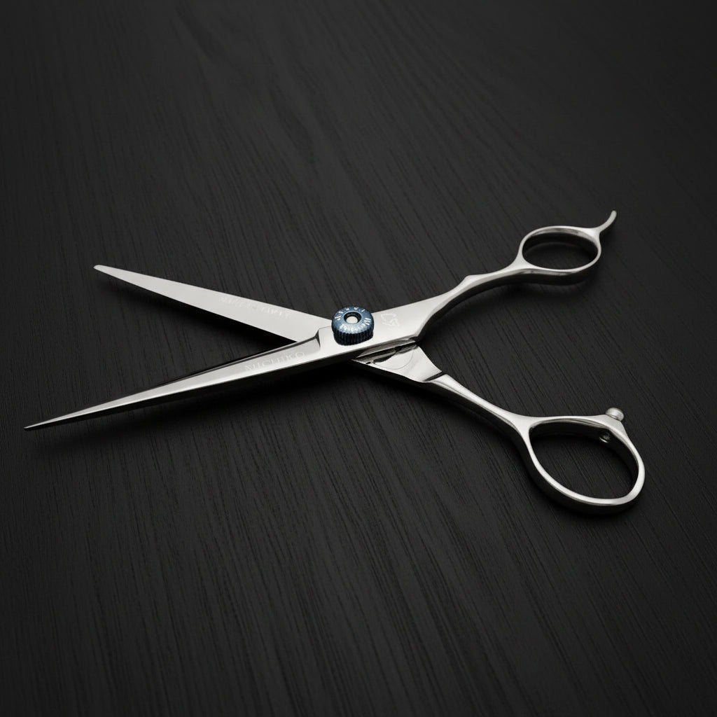 Hair cutting scissors on a white background