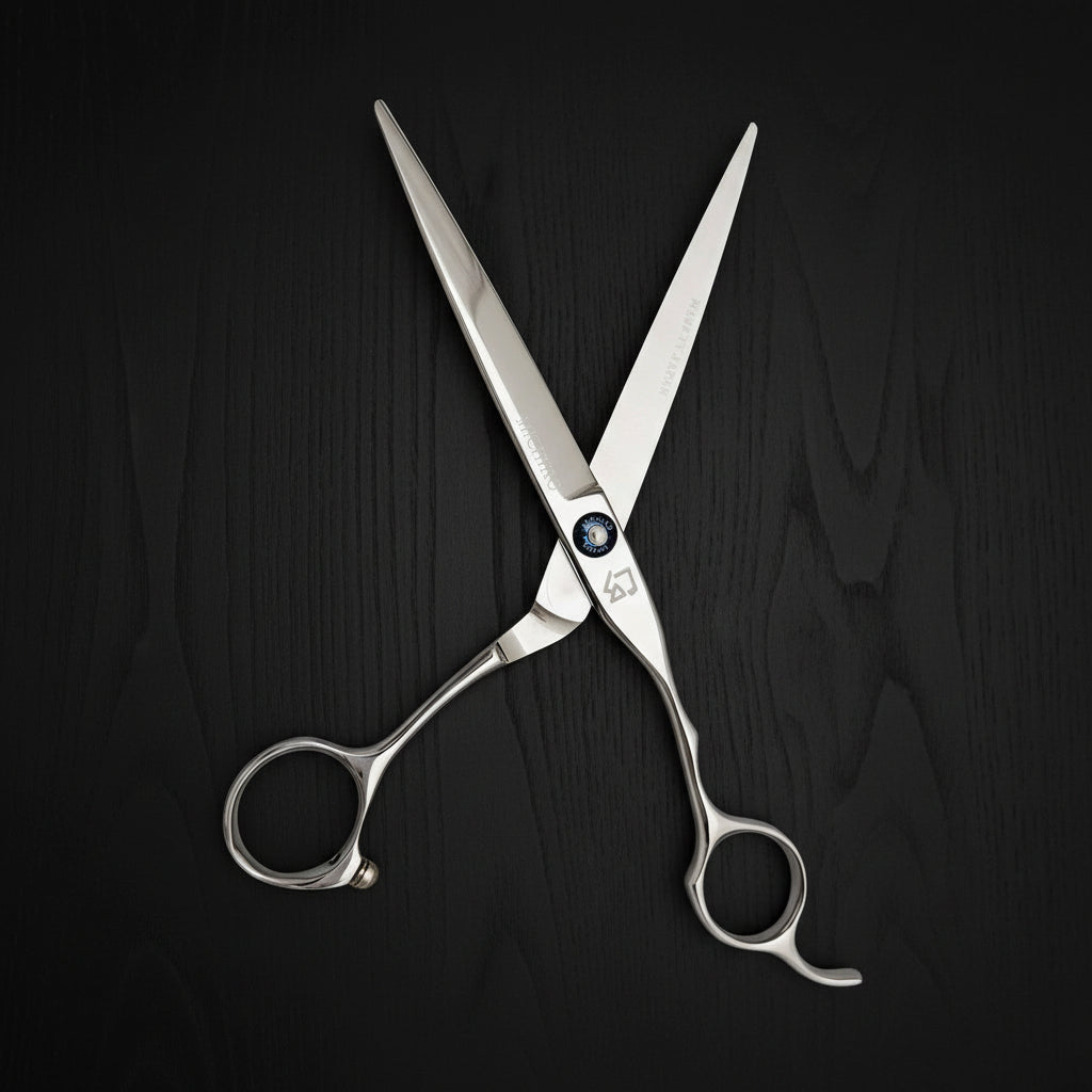 Hair cutting scissors on a white background