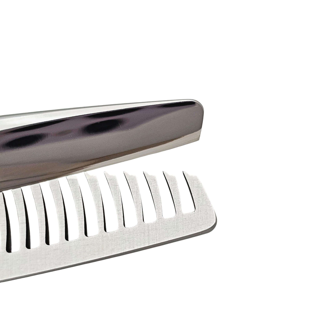 Hair thinning shears from the backside on a white background