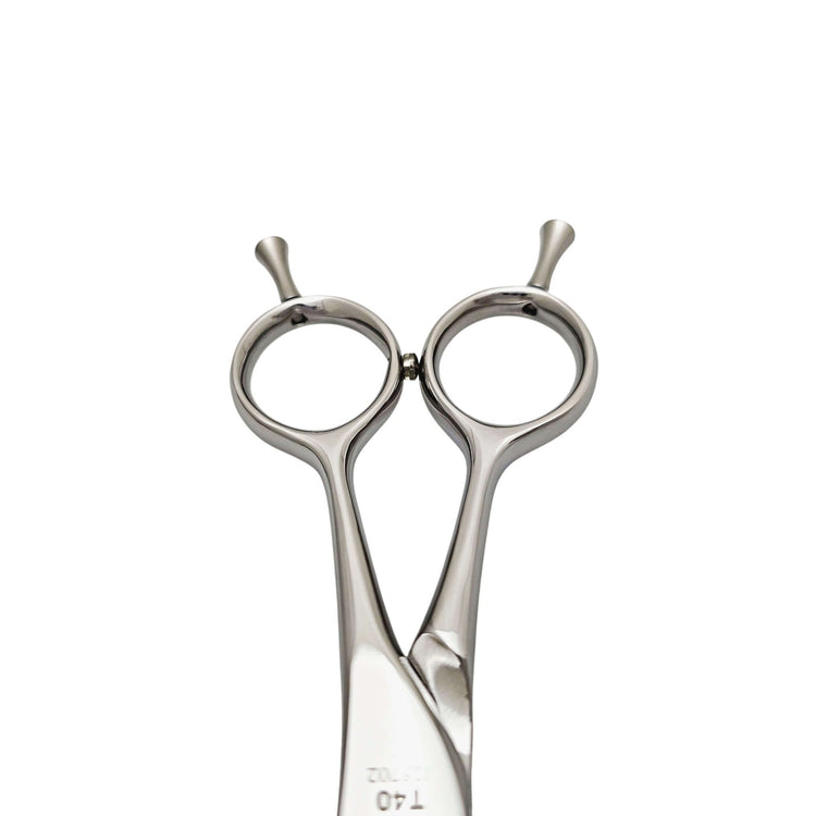 Hairdressing scissors handle on a white background
