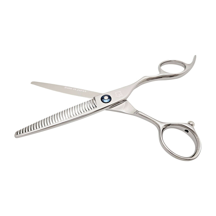 Hair thinning scissors on a white background