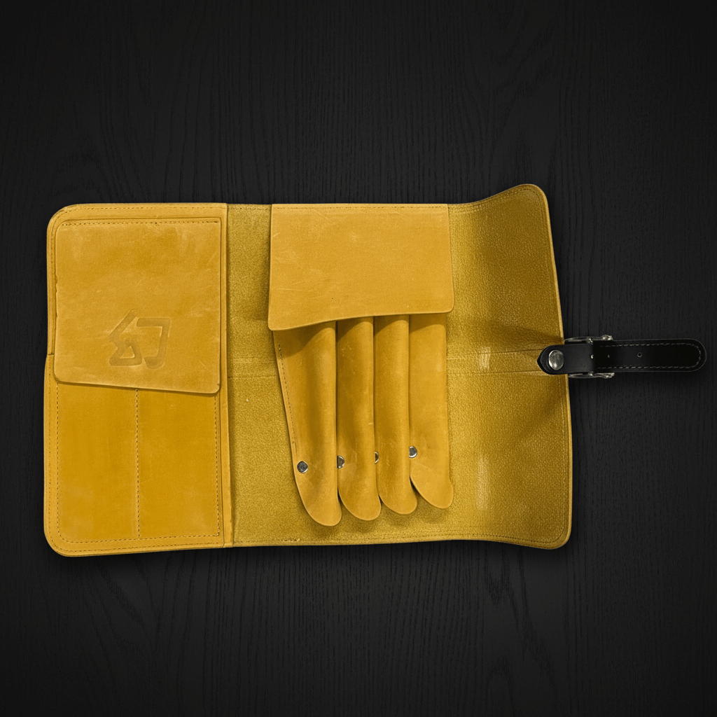 Cowhide Soft Suede Leather Hair Scissors Case