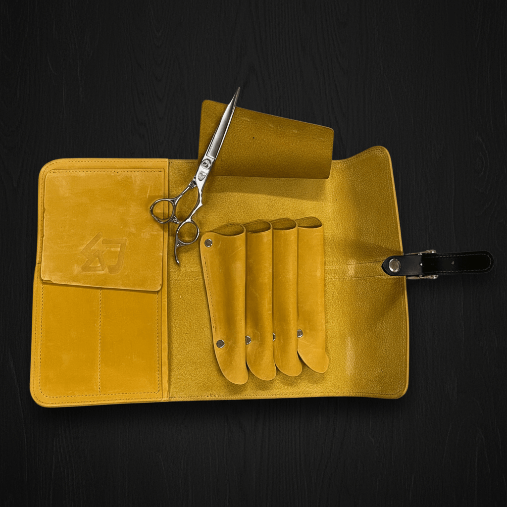 Cowhide Soft Suede Leather Hair Scissors Case