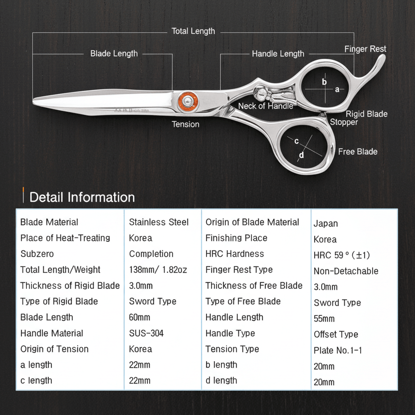 CASAM-W 5.5 Unique Cat Handle Hair Shears