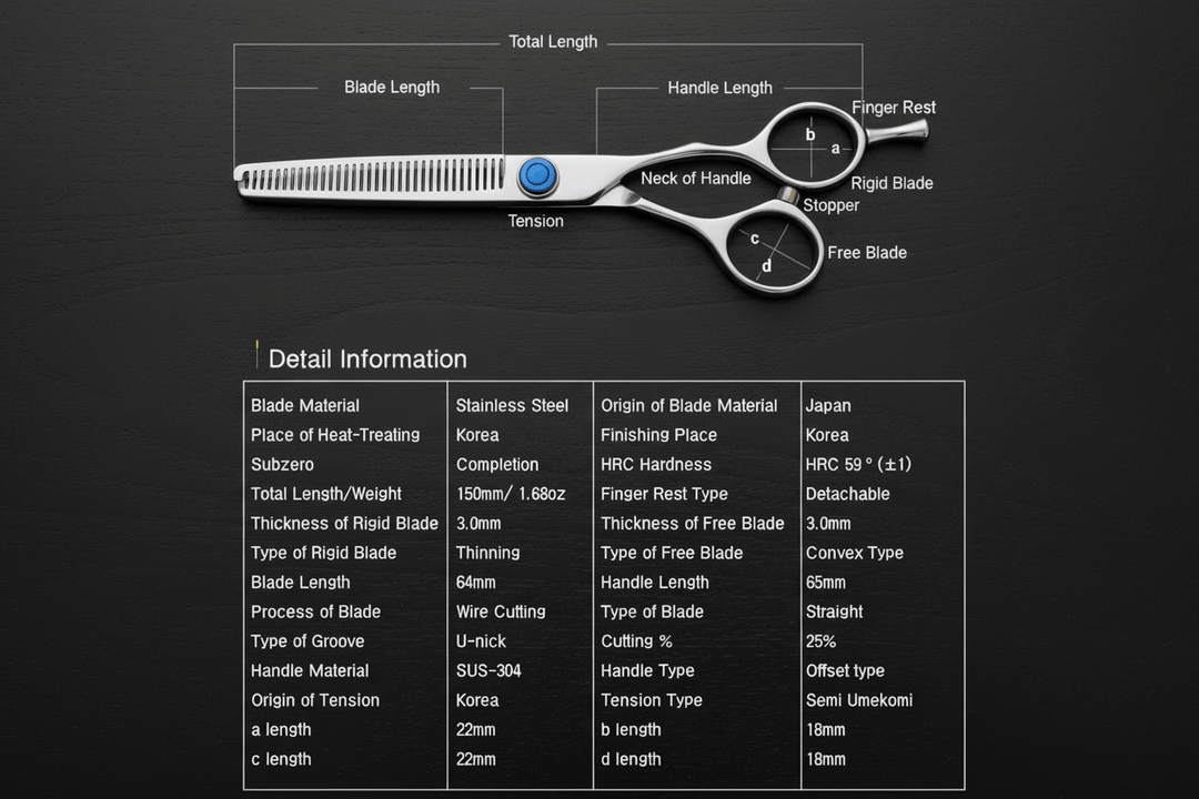 NTWK 6035U Japanese Steel Hair Thinning Shears