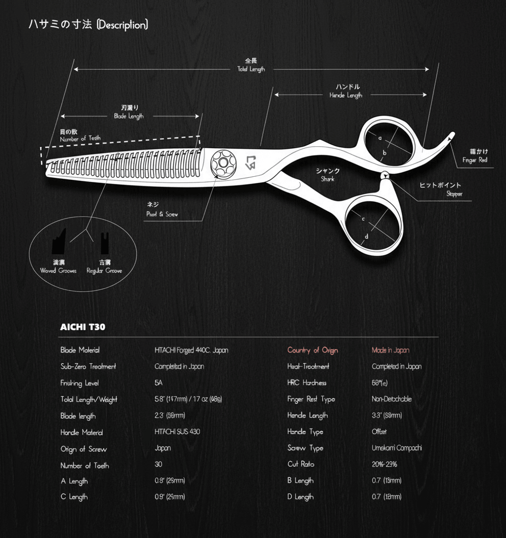 Blending Shears | AICHI T30 | Soft Blending