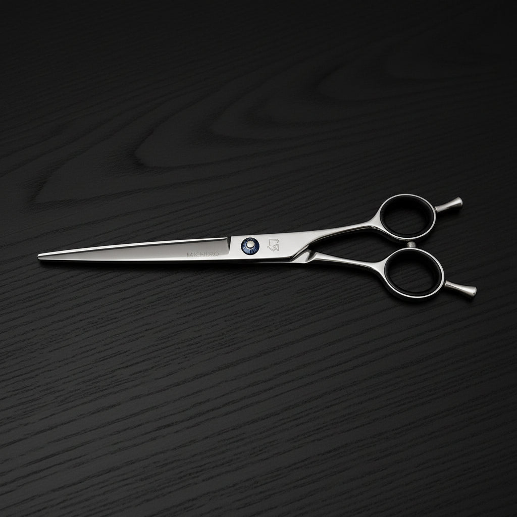 Hair cutting scissors on a white background