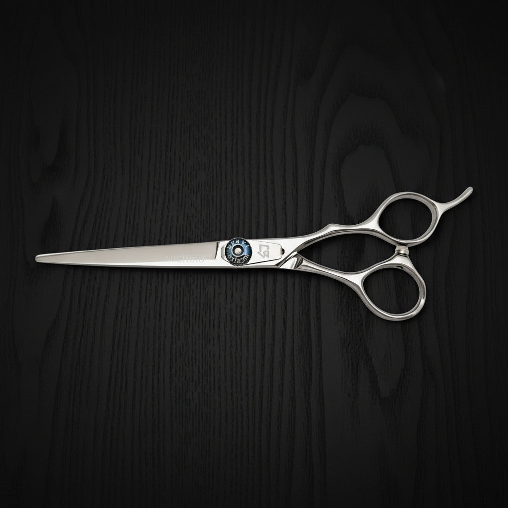 Hair cutting scissors on a white background