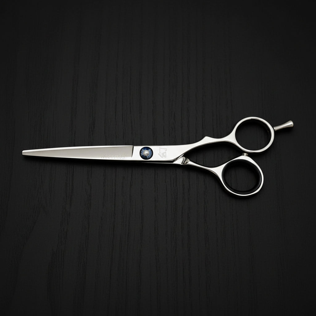 Hair cutting scissors on a white background