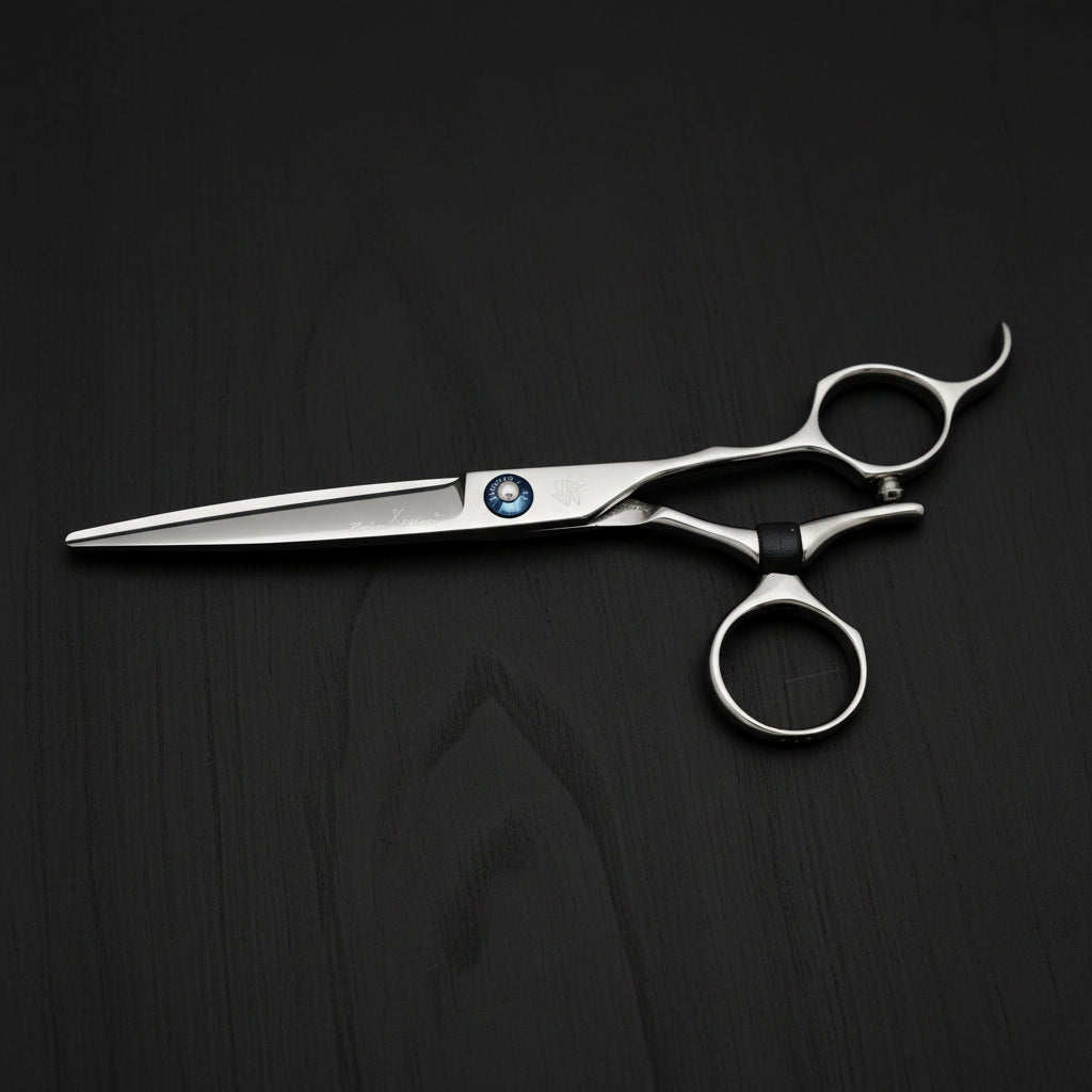 Swivel Hair cutting scissors with a visible brand logo on a white background