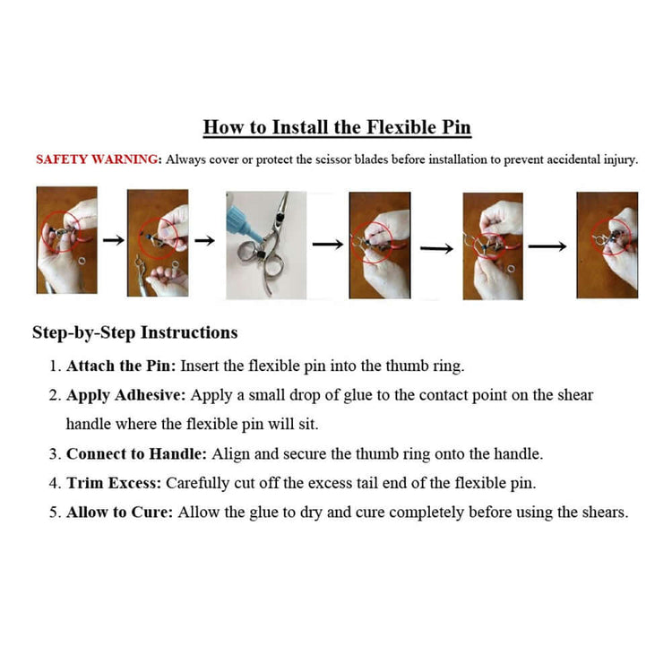Detail instruction for replacing flexible pins for Painkiller Shears