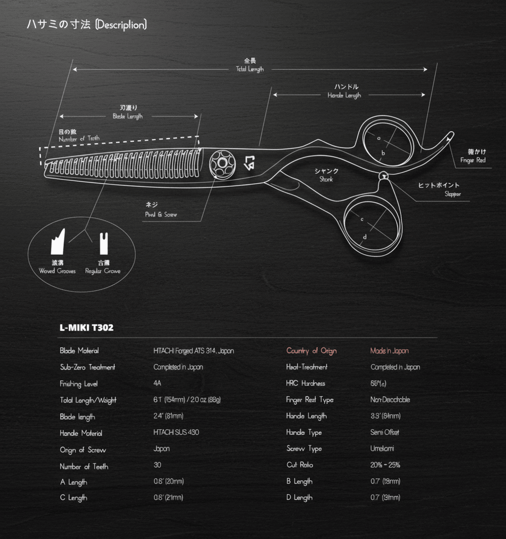 Left Handed Blending Shears | L-MIKI T302 | 30T