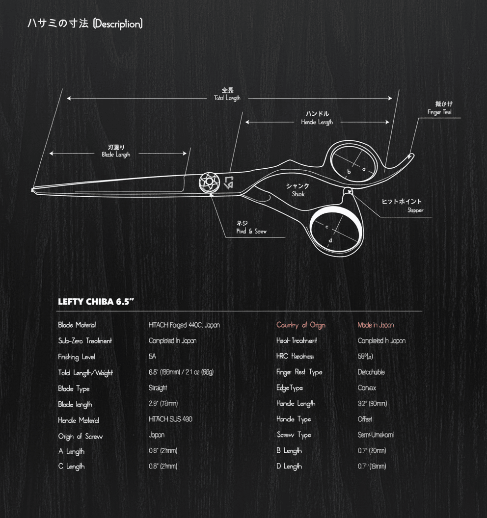 Lefty Barber Shears | LEFTY CHIBA Series