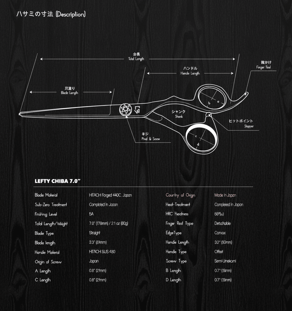 Lefty Barber Shears | LEFTY CHIBA Series