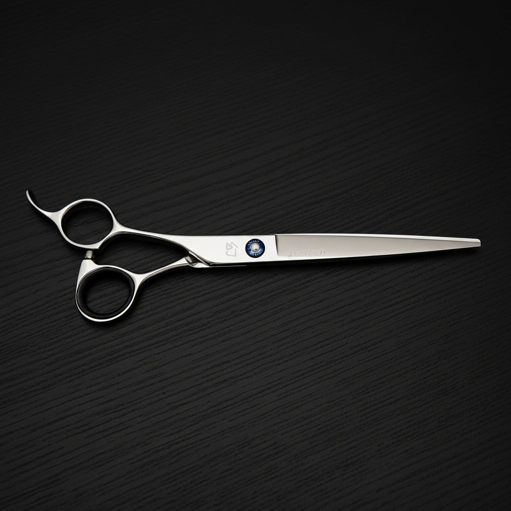 Hair cutting scissors on a white background