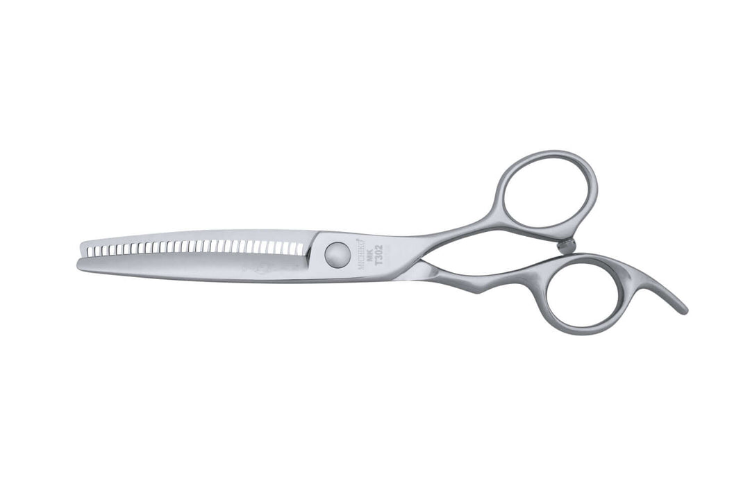 The back image of Michiko MK T302 Japanese Hair Thinning Shears.