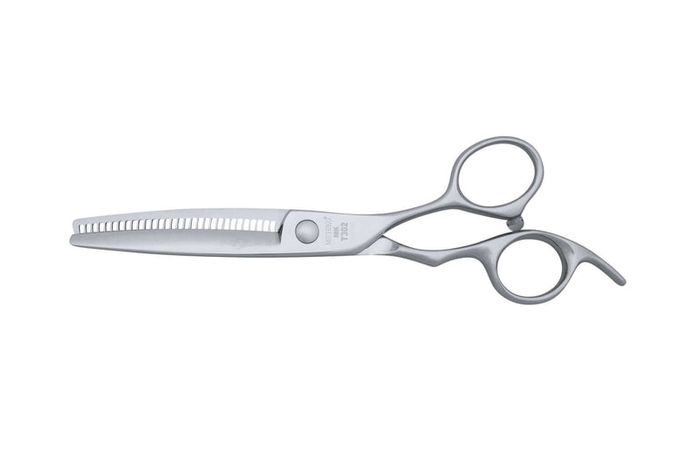 The back image of Michiko MK T302 Japanese Hair Thinning Shears.