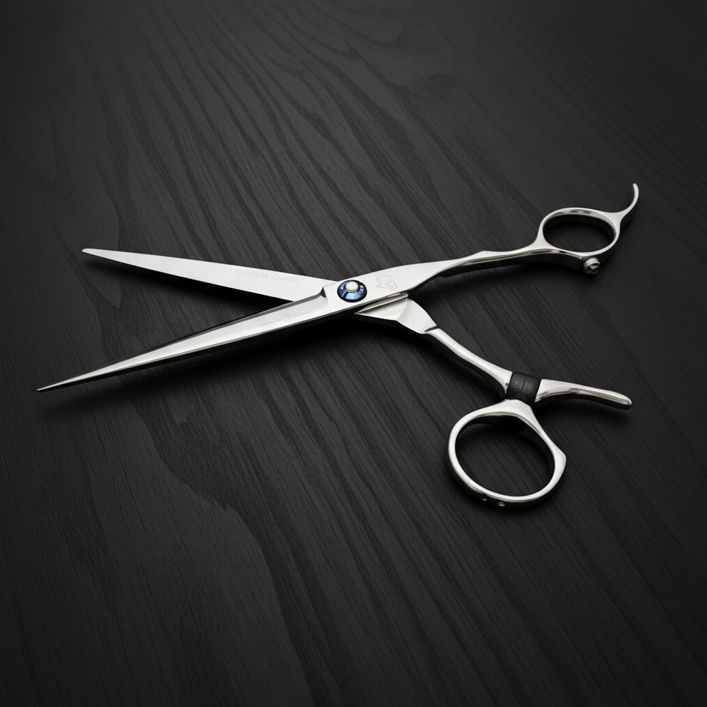 Swivel Hair cutting shears on a black background
