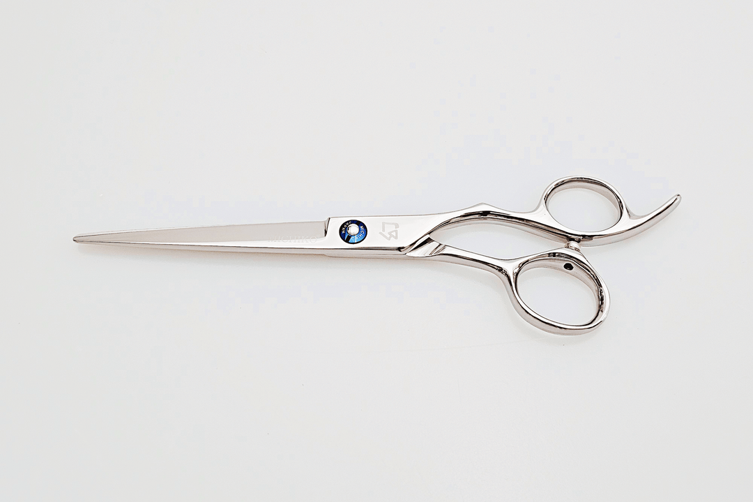 Hair cutting scissors on a white background