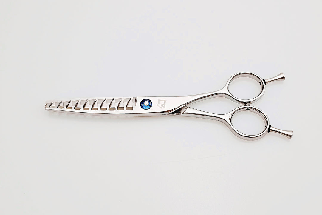 Hair texturizing shears on a white background