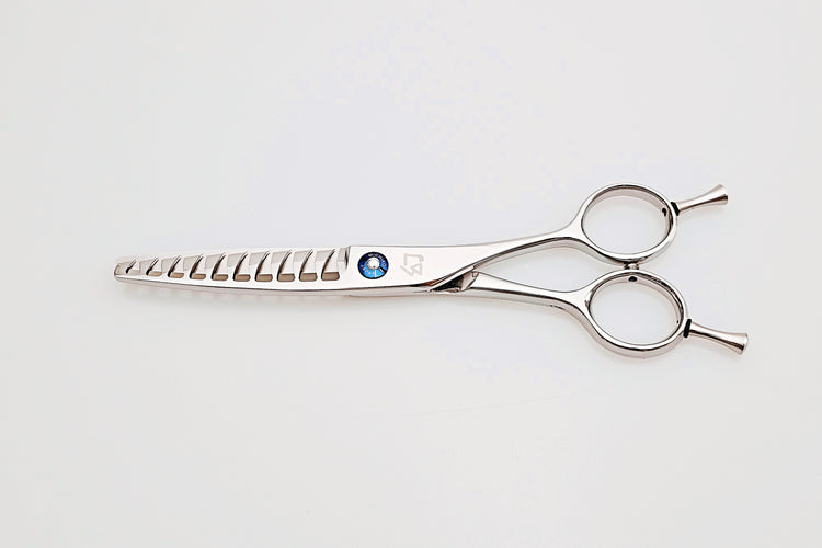 Hair texturizing shears on a white background
