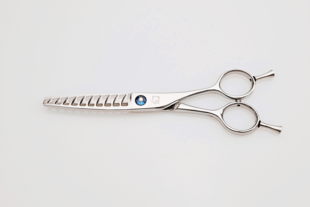 Hair texturizing shears on a white background