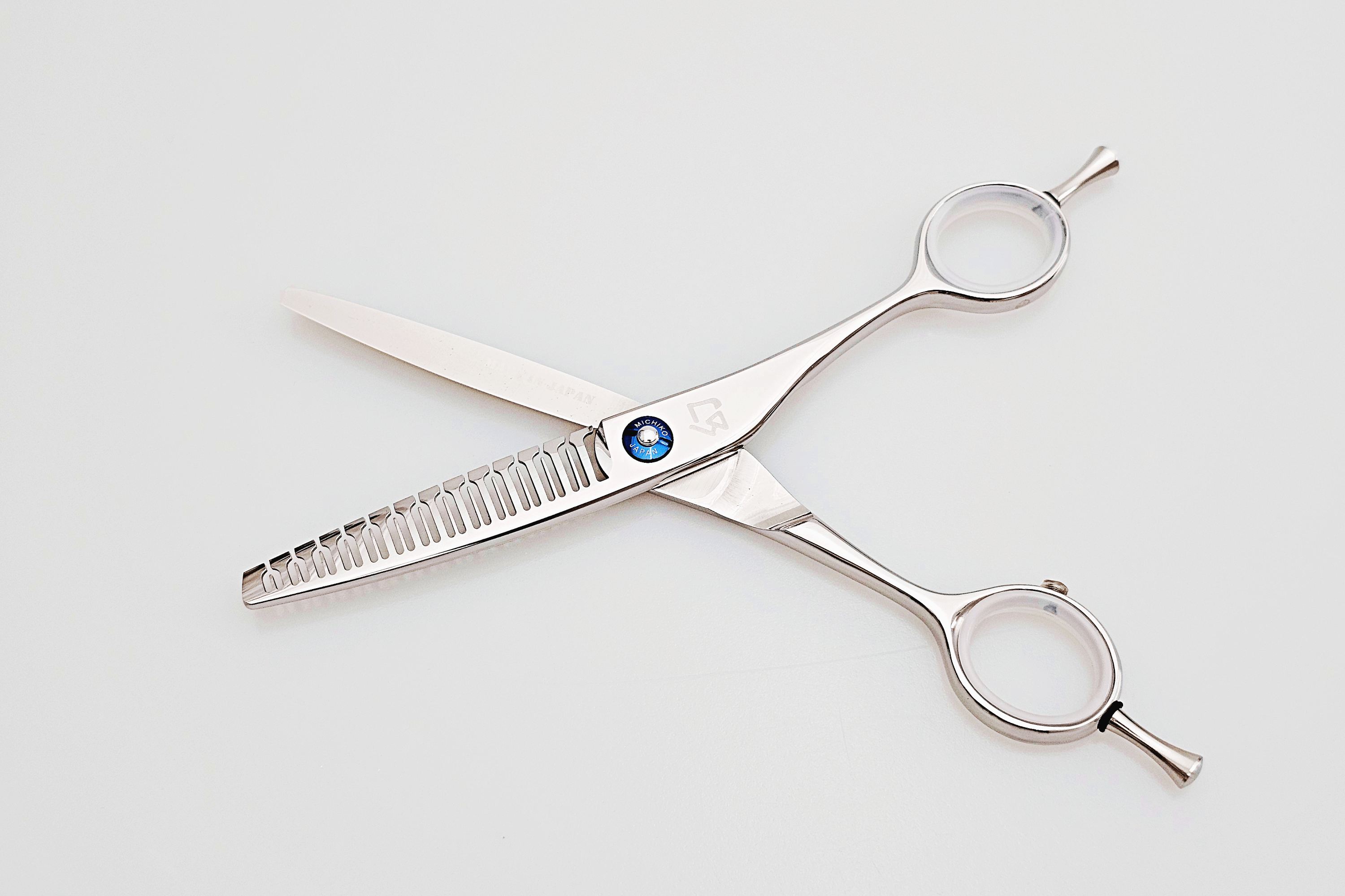 Hair thinning scissors on a white background