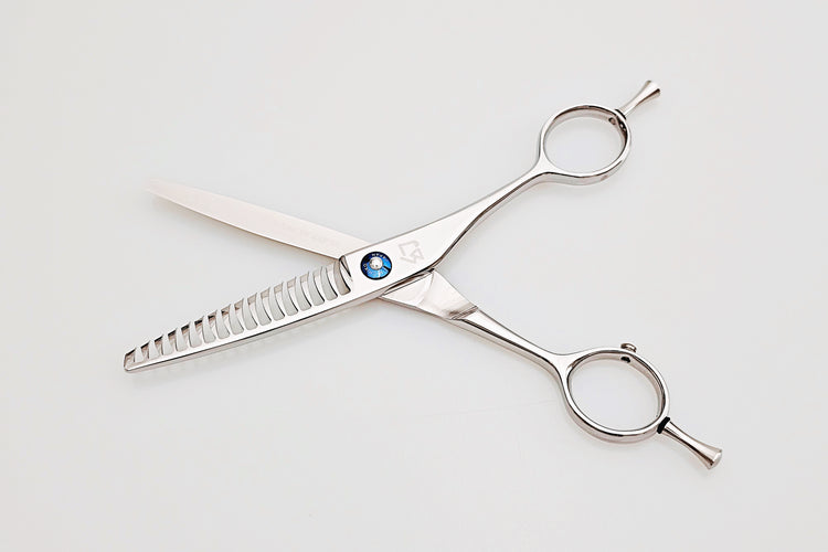 Hair texturizing shears on a white background