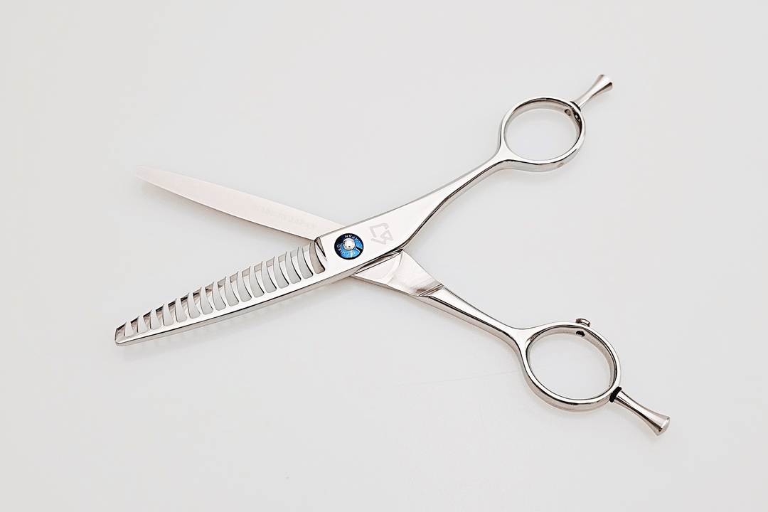 Hair texturizing shears on a white background