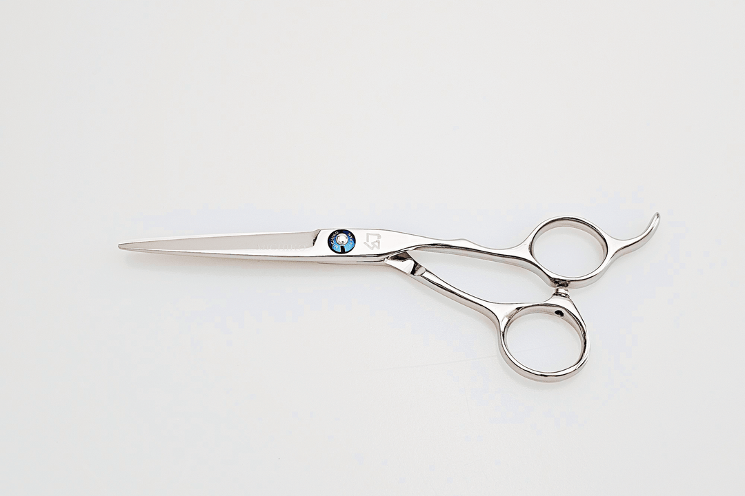 Hair cutting shears on a white background