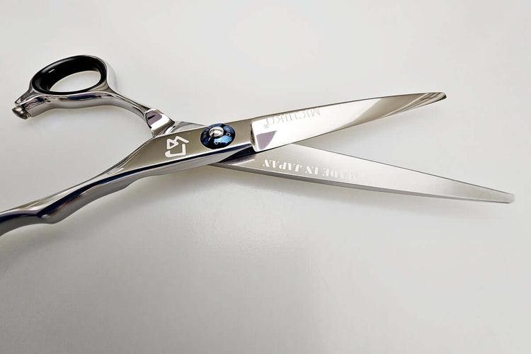 Hair cutting shears on a white background