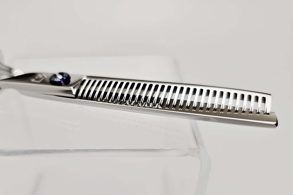 Hair thinning scissors on a white background