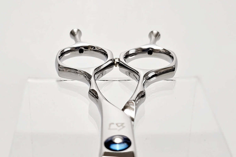 Silver hair shears on a white background