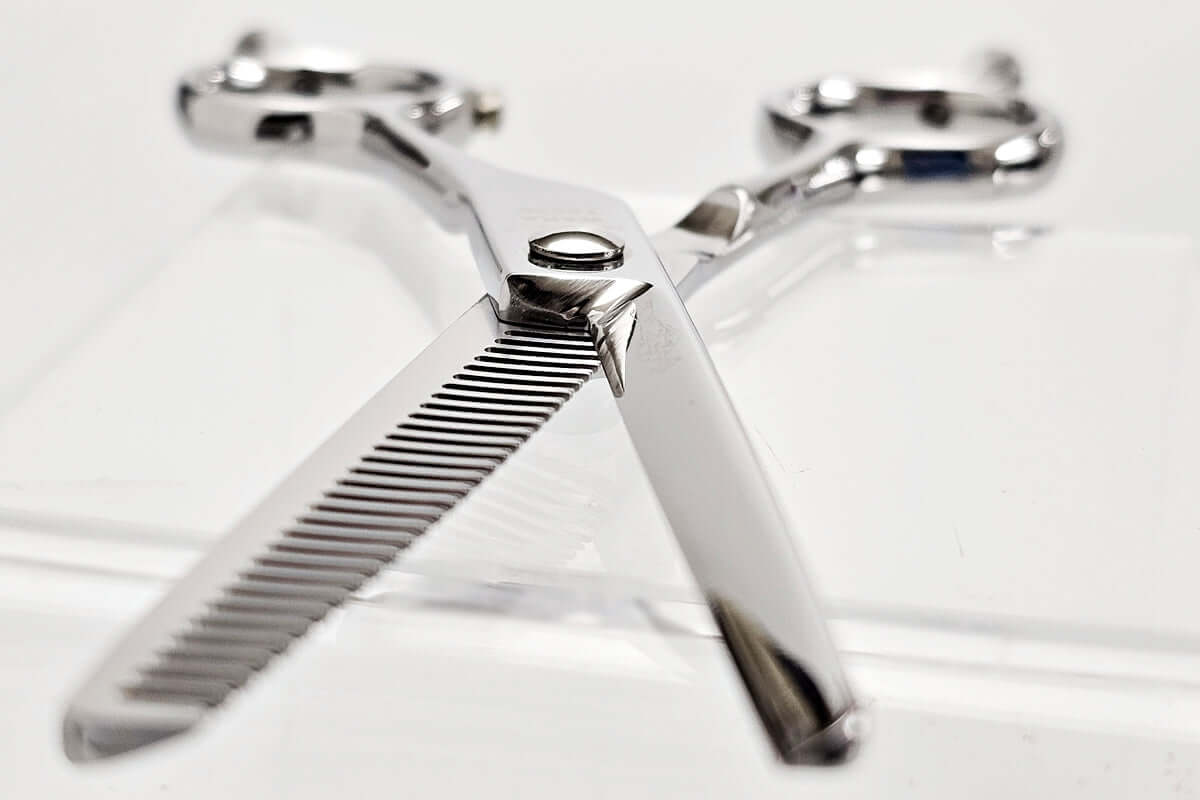 Thinning scissors on a white background